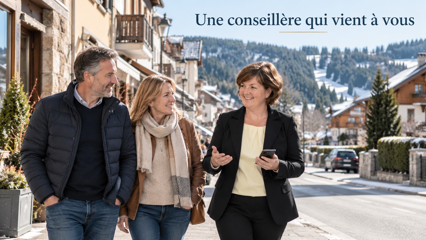 Une conseillère qui vient à vous : Caroline Viennet accompagne des propriétaires dans une rue des Rousses